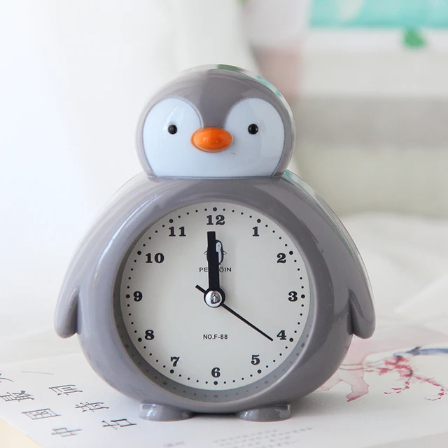 Reloj despertador silencioso para niños, cronógrafo analógico de dibujos  animados, sin tictac, pequeño, con luz nocturna - AliExpress