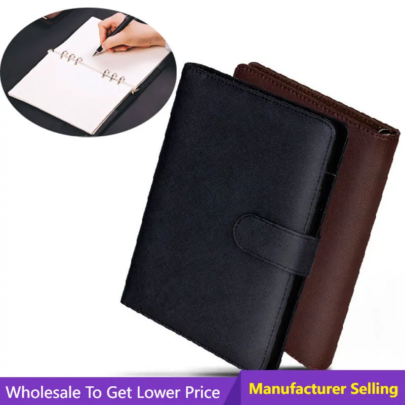 Portable Notebook Loose-leaf Detachable Buckle Ring Thickening A5 Business Notebook Stationery Office Office Diary Meeting Book luxurious leather detachable 2layers pendant necklaces ring jewelry organizer box portable travel storage box suitcase available