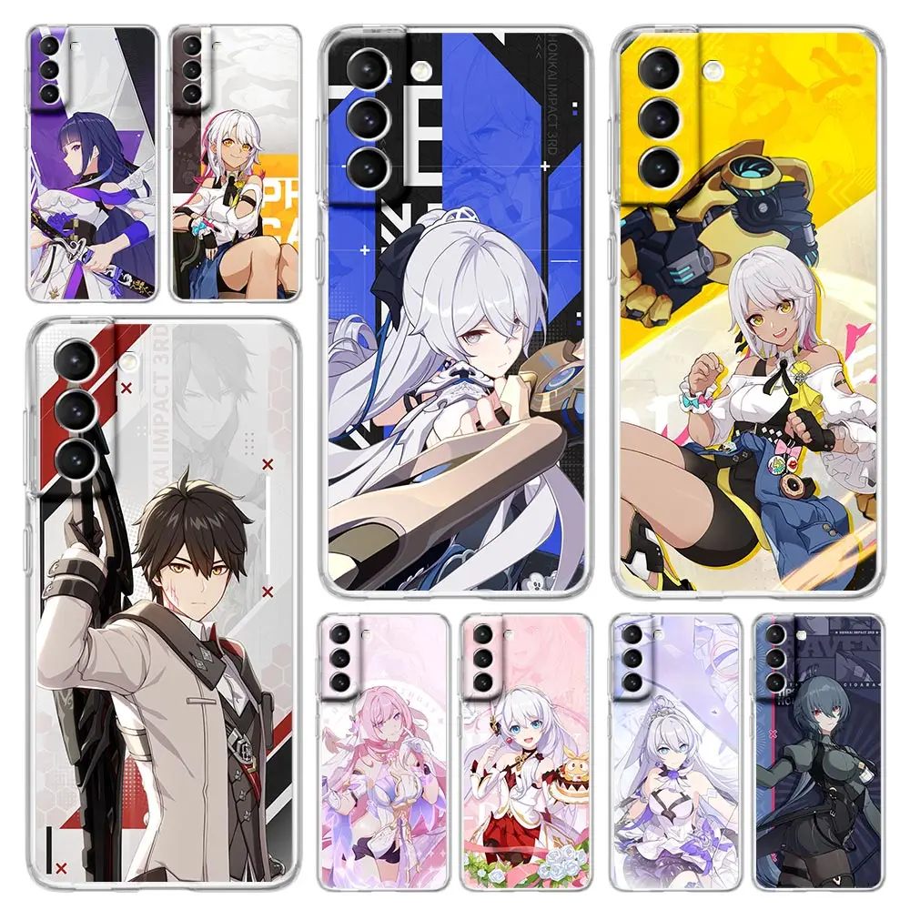 

Honkai Impact 3rd Game Phone Case For Samsung Galaxy S23 Ultra S22 5G S20 S21 FE 5G S10E S9 S8 S10 Plus Silicone Clear Cover