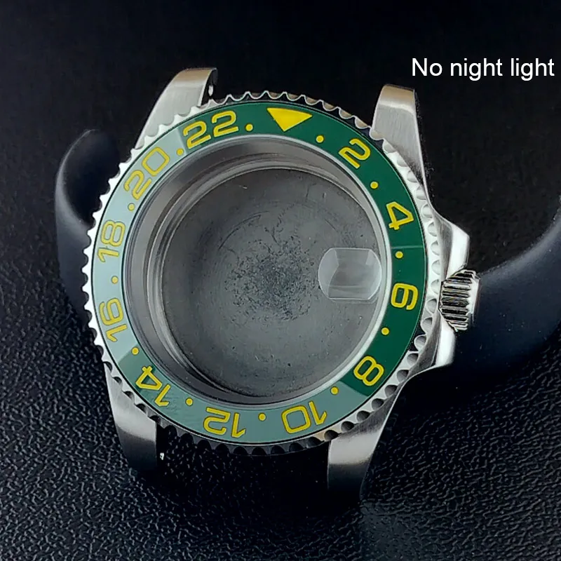 40MM Sapphire Glass GMT Bidirectional Rotation Watch Case with Accessories