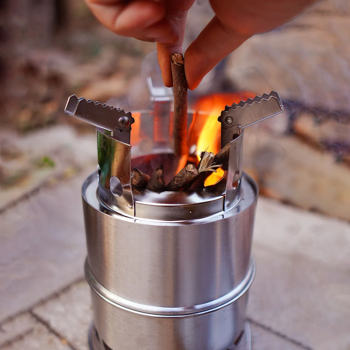 Camping Wood Stove Portable Split Stainless Steel Gas Firewood Burner  Windproof Picnic Bbq Grill Oven Hiking Cooking Gas Roaster - Outdoor Stove  u0026 Accessories - AliExpress