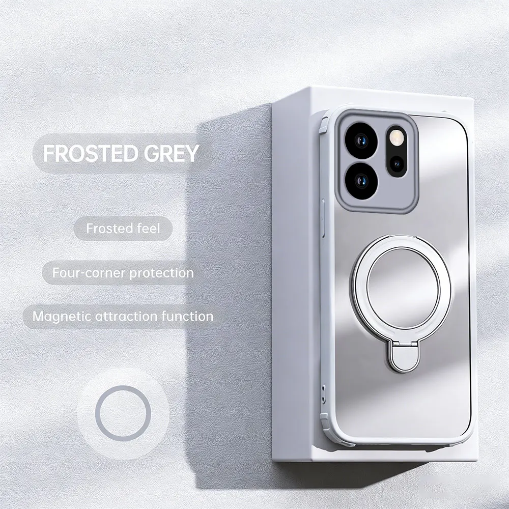 OPPO Reno 15F High-Grade Acrylic Shockproof Case with Non-Yellowing Hard Backplate and Bracket Cover