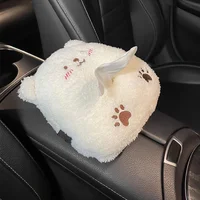 Car Tissue Box Cute Plush Animals Napkin Tissue Paper Holder Portable Drawer Box Car Seat Back Armrest Box Tissue Boxes Bag 2