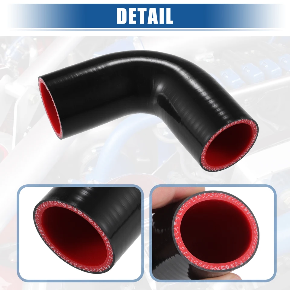 gomma flessibile ID tubo flessibile for tubo intercooler a gomito da 90 gradi in silicone generale 30mm 32mm 35mm 38mm 40mm 45mm 48mm 51mm Nero elastico di drenaggio (Size