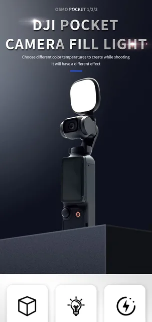 Vlog Light LED Portable 9 Perles - Support Pour Osmo 3/2/1 - Lumière Douce Réglable Blanc Froid/Chaud - Autonomie 100 Min