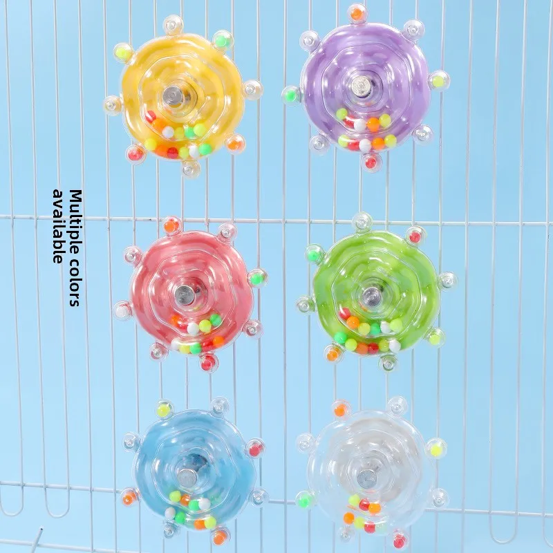 Bird Parrot Interactive Toy Bird Turntable Hang Toys Sounding Ball Toys Stand Playing Cage Accessories Pet Supplies