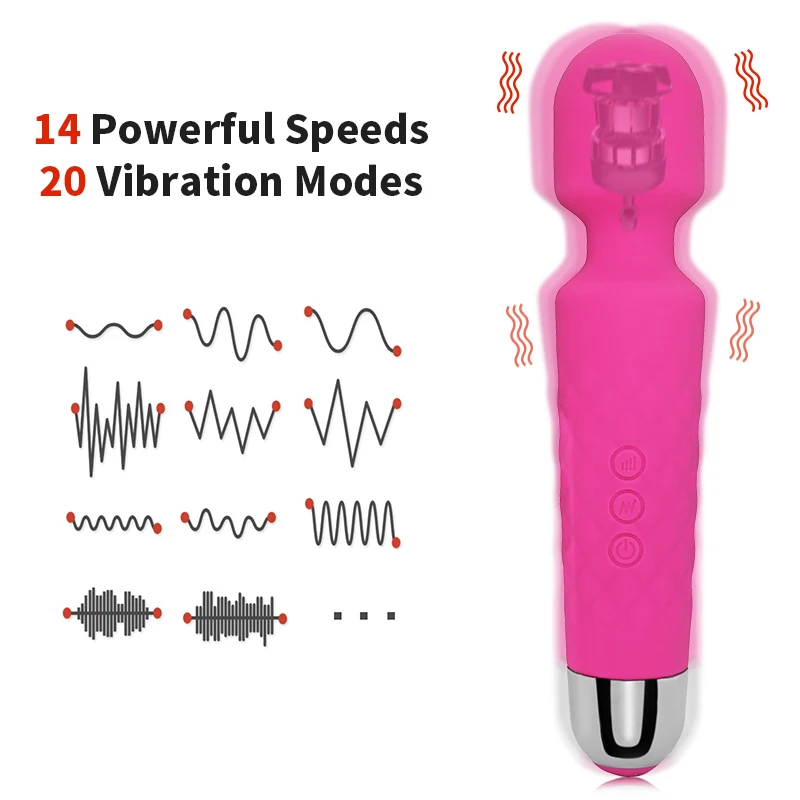 Wireless Dildo AV Vibrator Magic Wand For Women G-Spot Clit Stimulator USB Rechargeable Body Massage Sex Toys for Adults_voghion.com