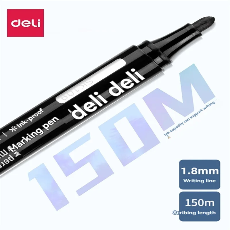 Deli SK109 High quality marker pen black 5 waterproof non-fading oily tobi thick marker red blue express black pen