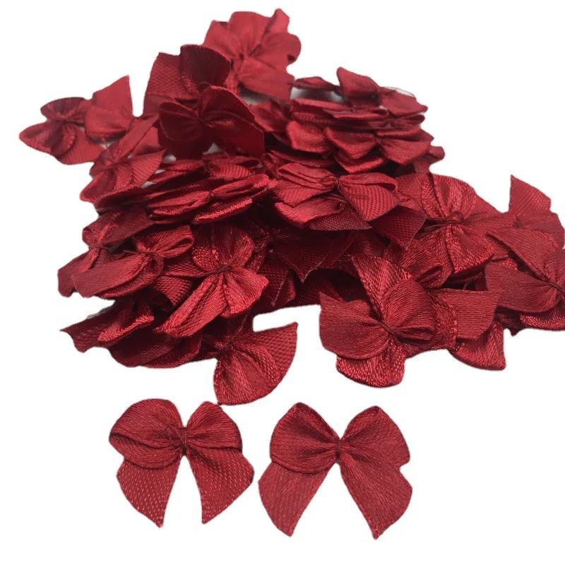 100pcs 25mm Mixed Satin Ribbon Bows for DIY Decor satin ribbons