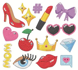 9pcs/set Children DIY 5D Diamond Painting Princess Kids Diamond Stickers Birthday Gift Toy Phone Cup Decoration Sticker 