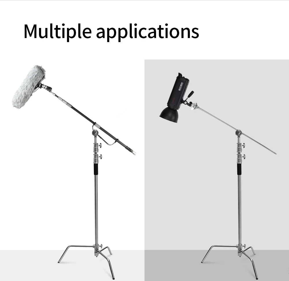 300cm C-Stand Rotatable Anti-slip Stainless Steel Light Stand Background Bracket