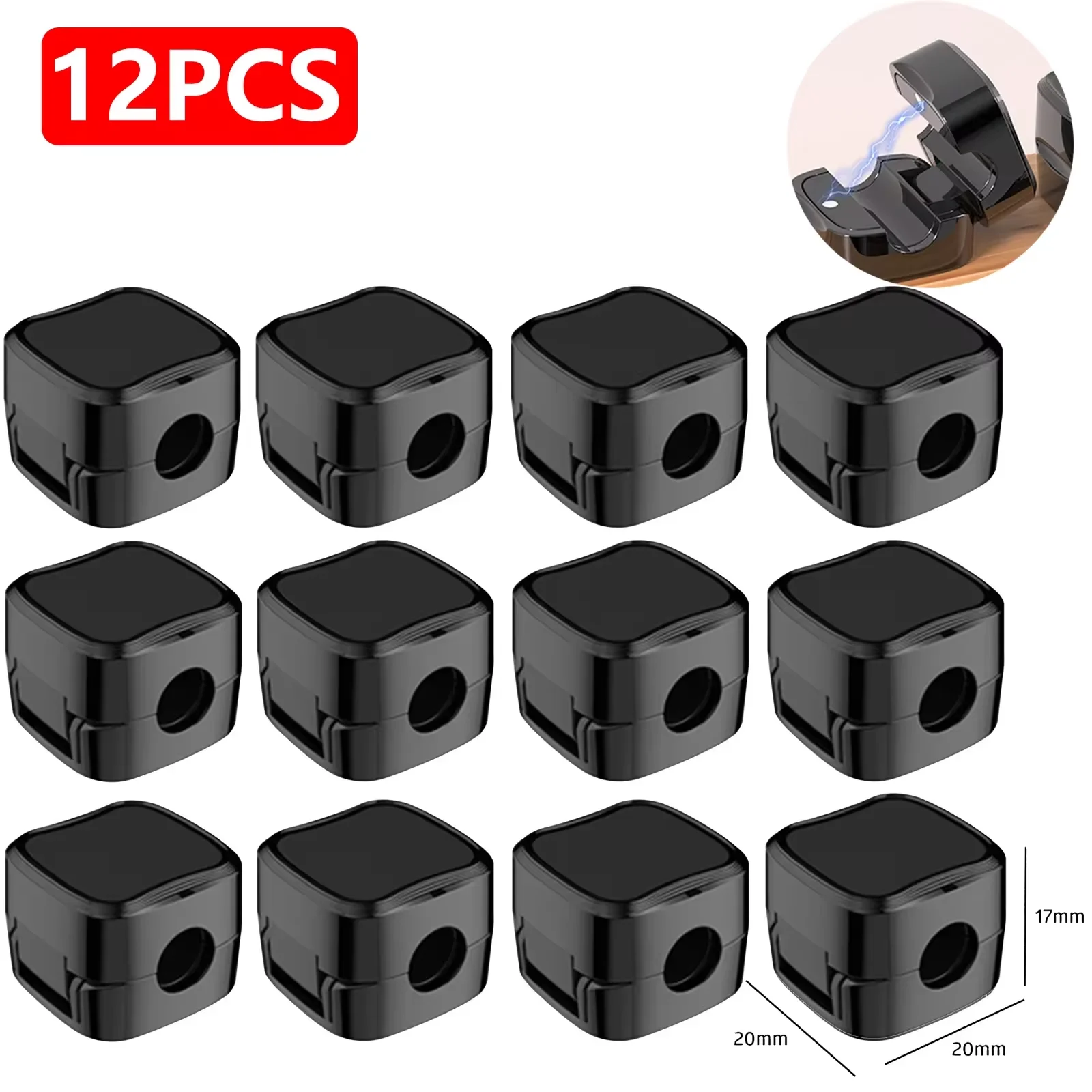 Magnetic Cable Clips Set - Adjustable Cord Holder and Organizer for Under Desk Cable Management