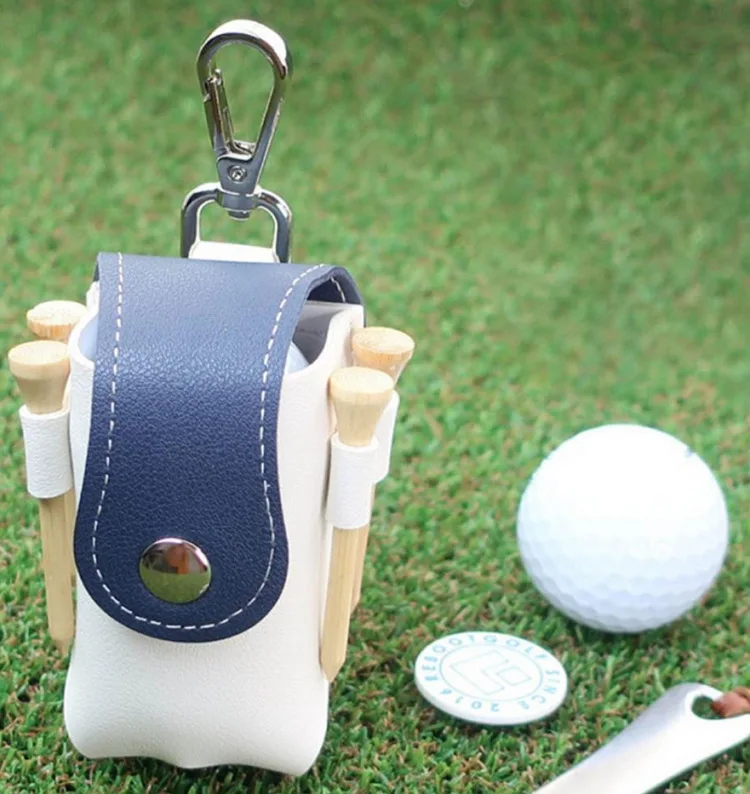 2022NewMiniPocketLeatherGolfBallStoragePouchPortableGolf
