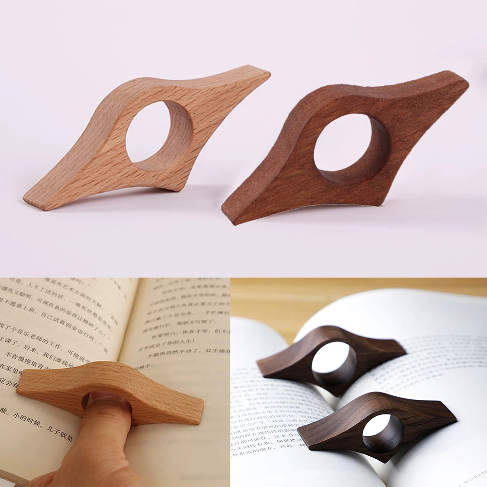 1Pc Wooden Thumb Bookmark Reading Bookmarks Pages Guide Book Support ...