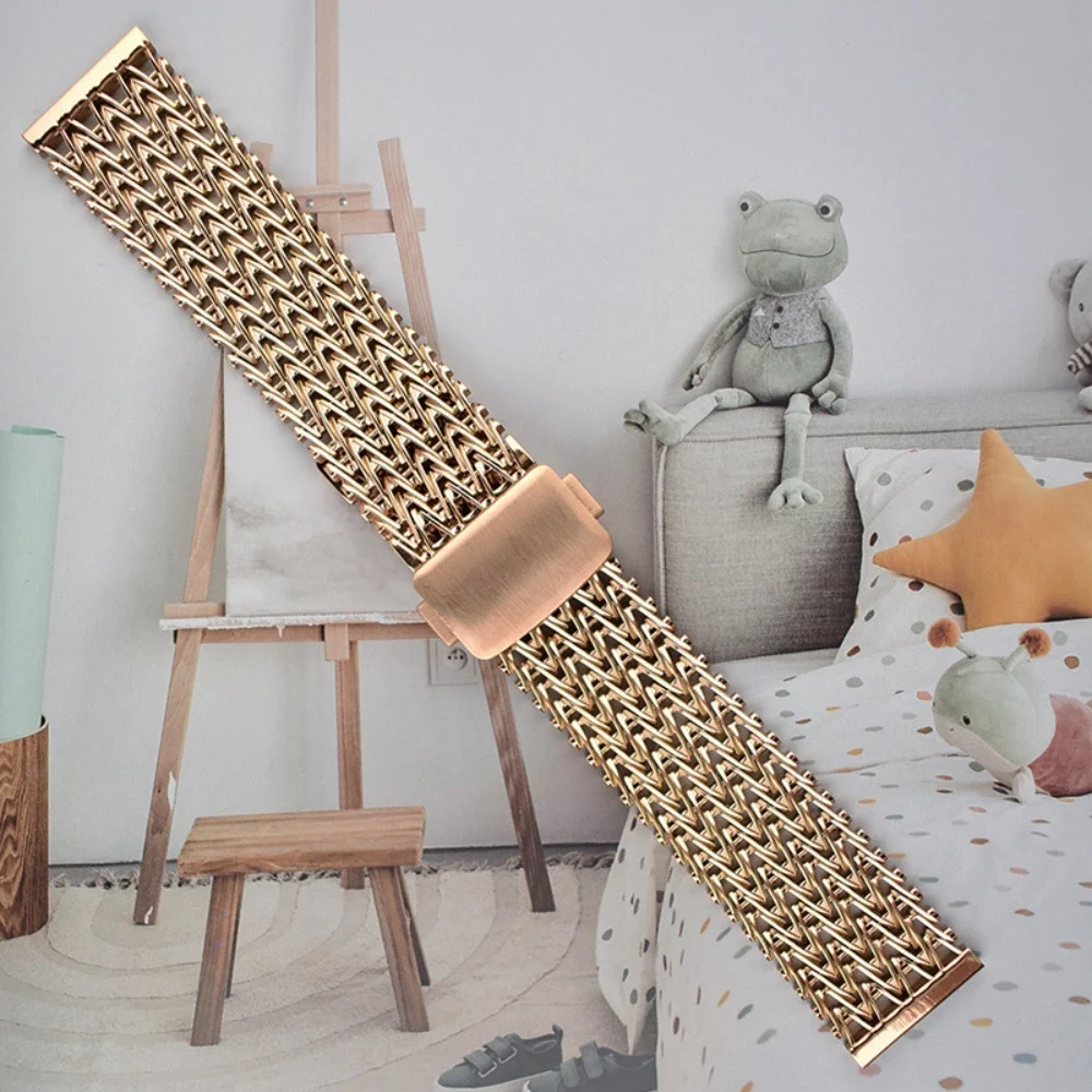 Universal 22mm Magnetic Milanese Metal Watchband Strap