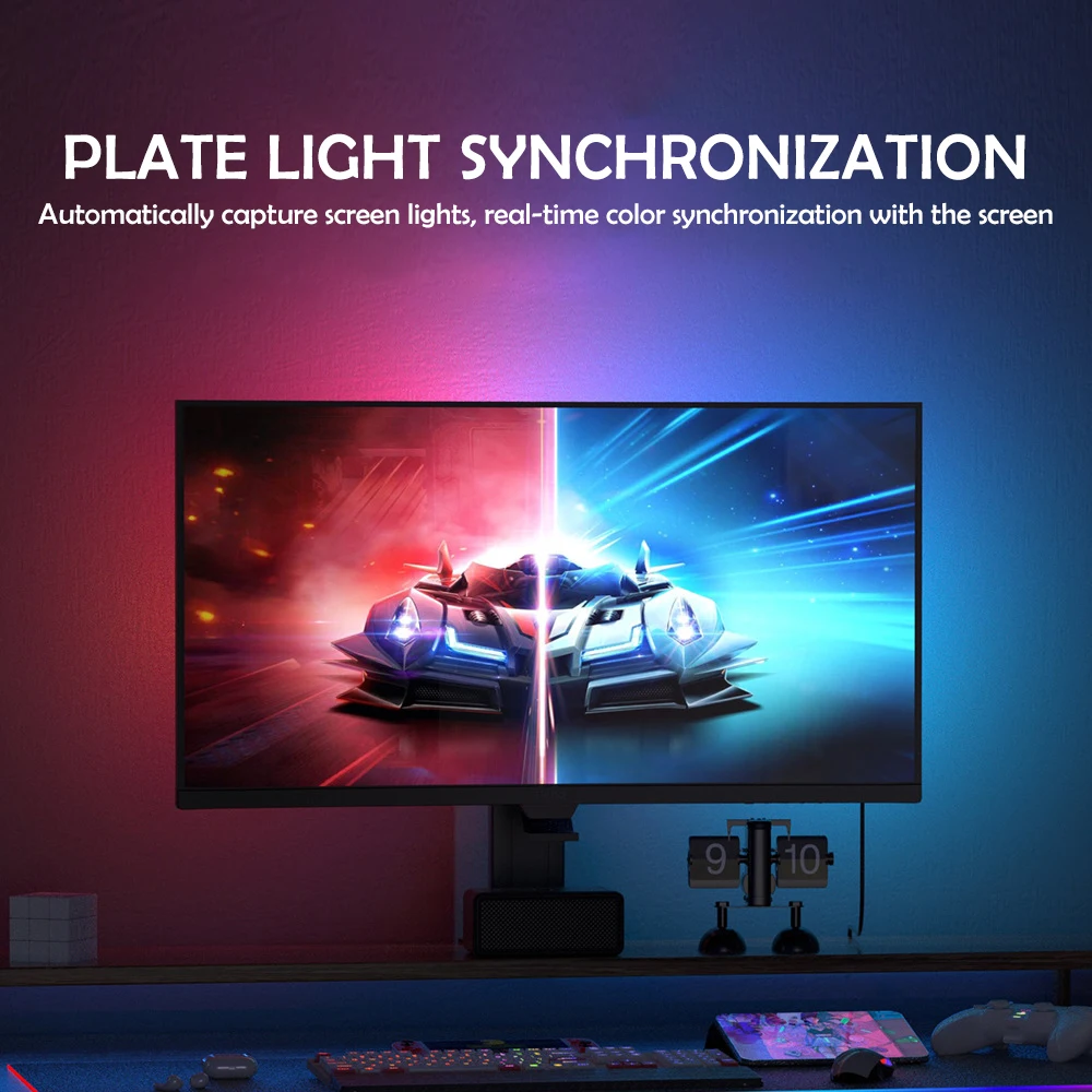 RGB Gaming Lights Strip Monitor Backlight LED Display Sync PC Atmosphere Screen APP Music Synchronization Decor Game Room Party 6