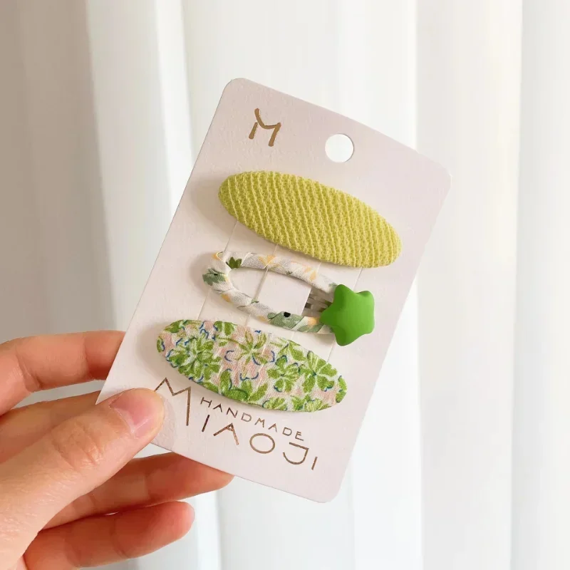 3Pcs/set Cute Floral Baby Hair Clips Korean Oval Toddler Girl Hair Pin Bang Side Clips for Little Girl Kids Hair Accessories