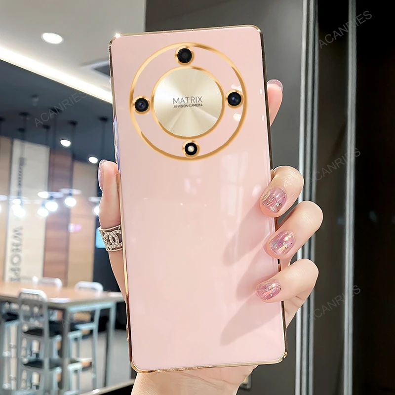 Luxury Plating Ring Holder Stand Case for Huawei Honor - Premium Silicone Cover