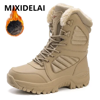 Stivaletti invernali da uomo stivaletti impermeabili alti da uomo spessi più caldi stivali da trekking da neve di grandi dimensioni scarpe da ginnastica in cotone da esterno 1