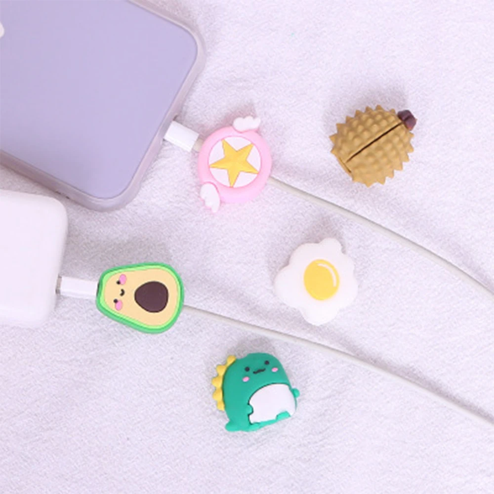 Cute Cartoon Cable Protector Bites Wire Organizer Winder Saver For USB Charging Cable Data Line Earphones Cord Protector Cover 6