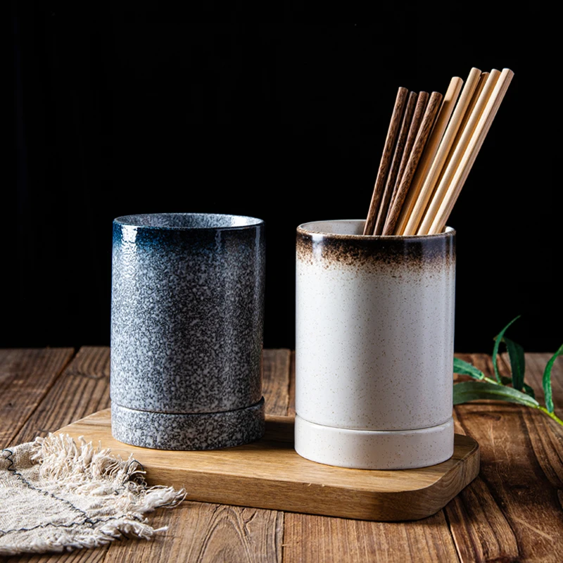 Japanese Ceramic Kitchen Restaurant Household Drain Chopsticks Storage Rack Chopsticks Box Creative Tableware Kitchen Supplies ceramic chopsticks holder