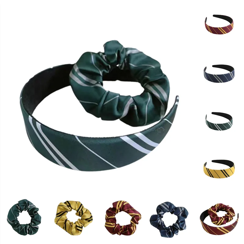 Wizard Magic Headband School Slytherin Striped Head Wear Cosplay Hair Rope Scrunchie Accessories hair accessories,hair bands,hair band,cosplay accessories,cosplay headpiece,halloween headband