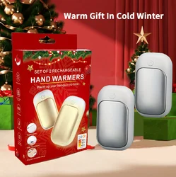 Rechargeable Magnetic Hand Warmer Set - Portable Handheld Heater, Ideal Winter Gift (White)