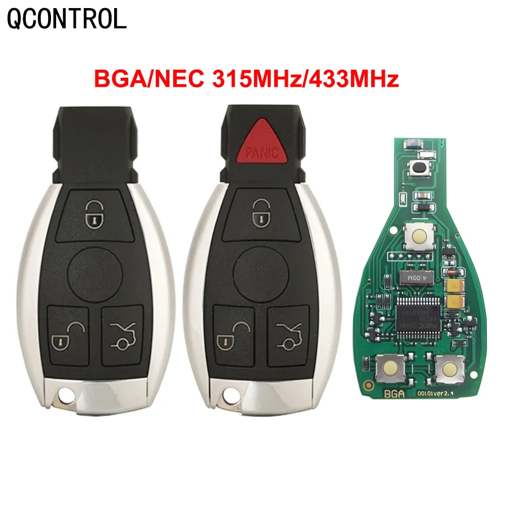 Смарт-ключ дистанционного управления QCONTROL 3/3 + 1 для Mercedes Benz 2000 +, поддерживает оригинальные NEC и BGA 315 МГц или 433,92 МГц