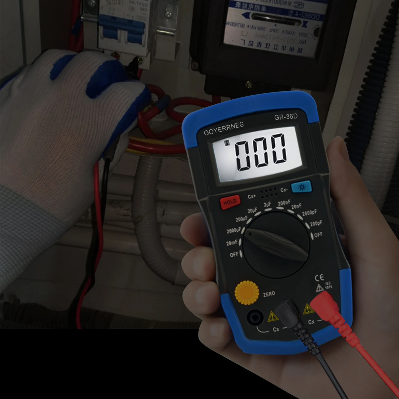 HoldPeak HP-36D Handheld capacimetro Digital Capacitance Meter tester 1999 counts Capacitor electronic diagnostic-tool Backlight
