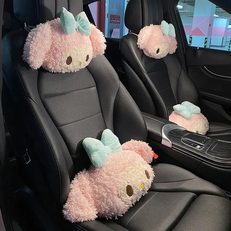 2pcs/set Cute Cinnamoroll Auto Car Neck Headrest Pillow Plush Soft Seat  Pillows