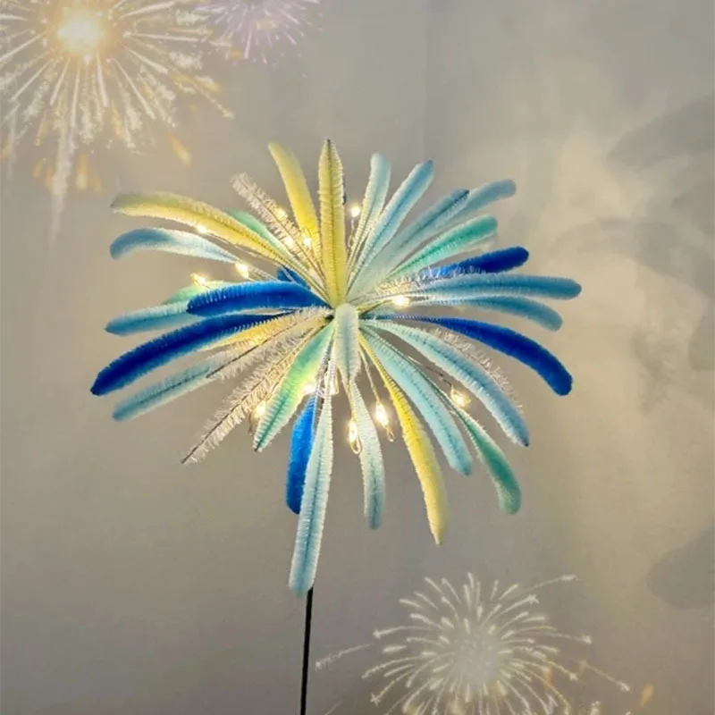 Künstlicher Blumenstiel Draht Blumenstange für DIY Chenille-Stiele Stab Simulationsblumenmaterial mit grünem Floristikband – Detail 10
