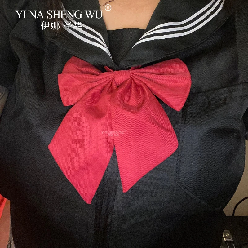 Japanese Korean School Uniform Girls Plus Size Jk Suit Red Tie Black Three Basic Sailor Uniform Women Long Sleeve Student Suit