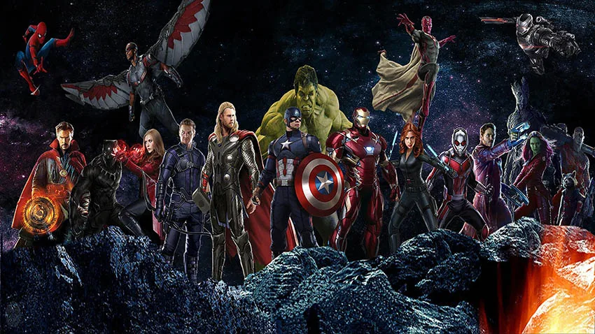 Papier peint super-héros Marvel Avengers, arrière-plan, fête d'anniversaire,  thème Cosplay, accessoires photo, garçon Hulk Ironman Thor Spiderman -  AliExpress