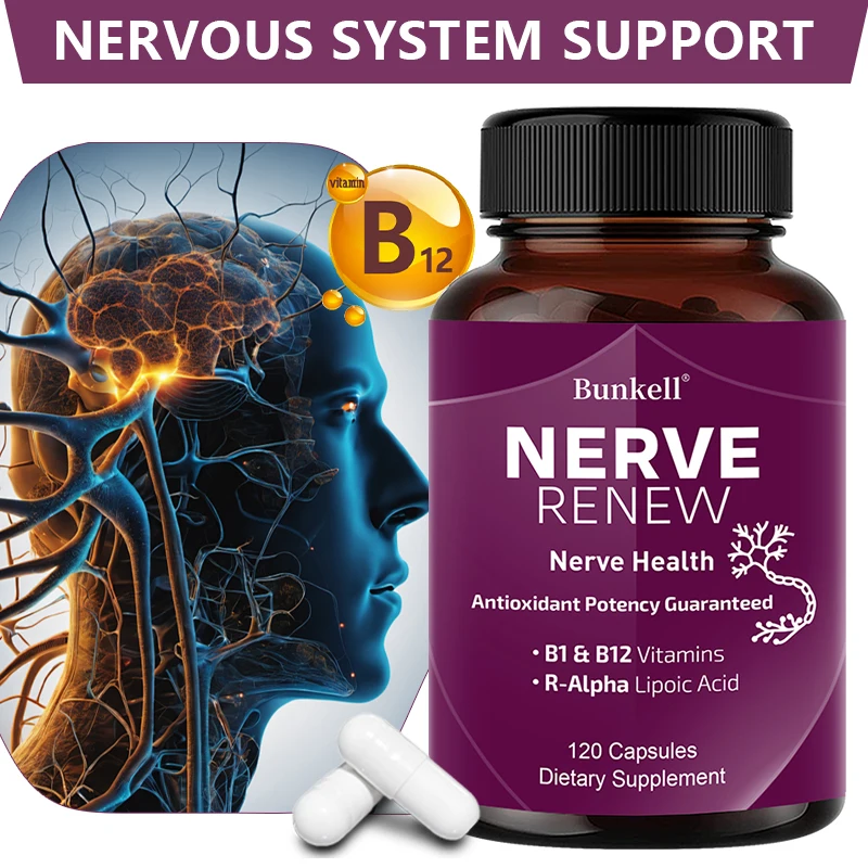 Nerve Support Supplements Supports Healthy Nerve Function Blood Flow Circulation Antioxidant 120 Capsules