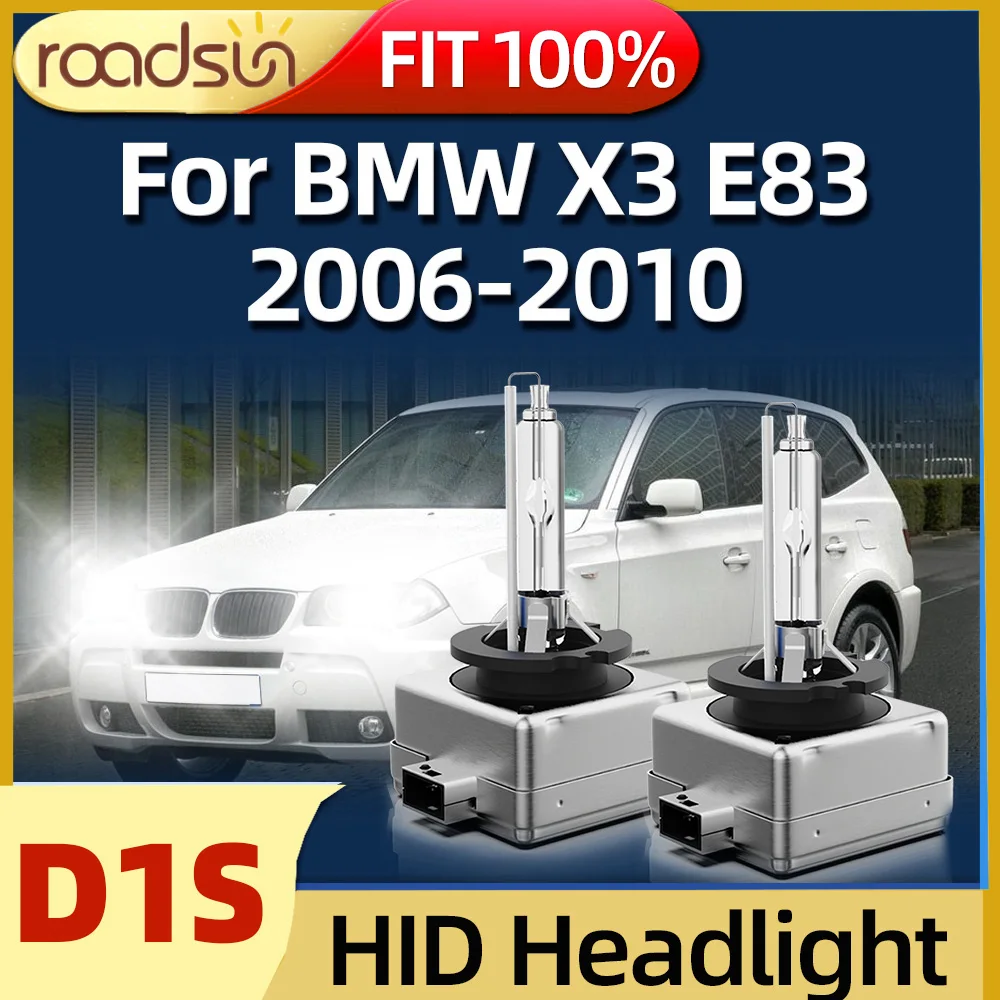 

Roadsun 2PCS 12V 35W HID Xenon Lamp D1S Car Headlight 6000K Single Beam Auto Light Fit For BMW X3 E83 2006 2007 2008 2009 2010