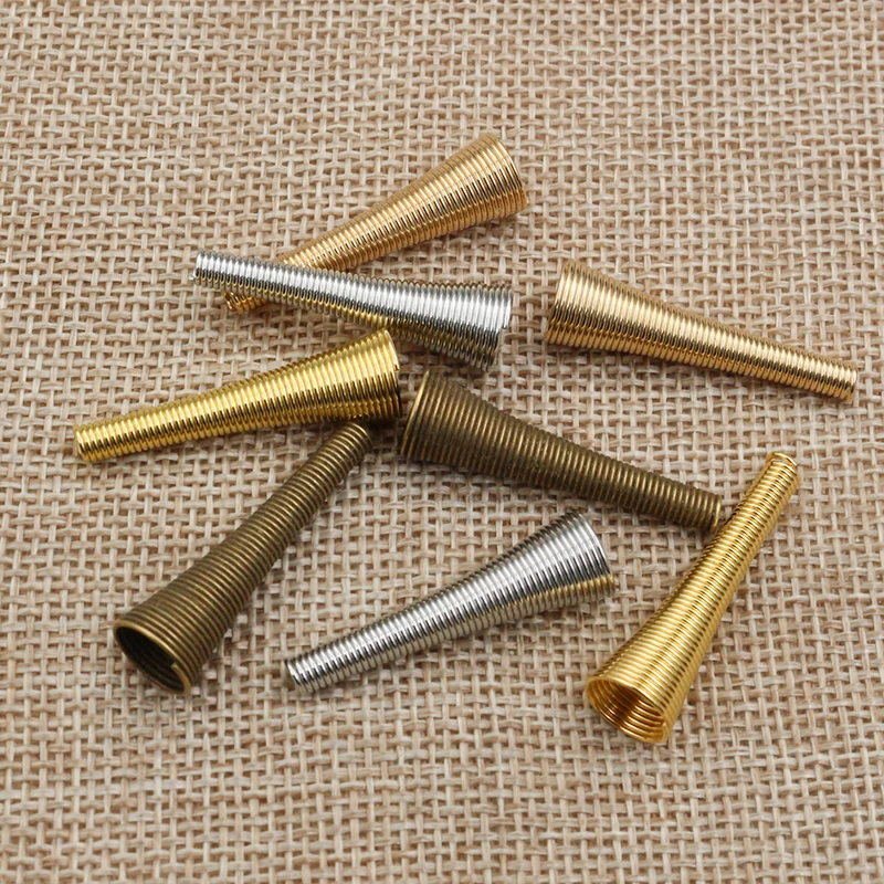 15 Stück Metallfeder-Trichter-Form-Absperr-Perlen-Kappen für Schmuck zubehör