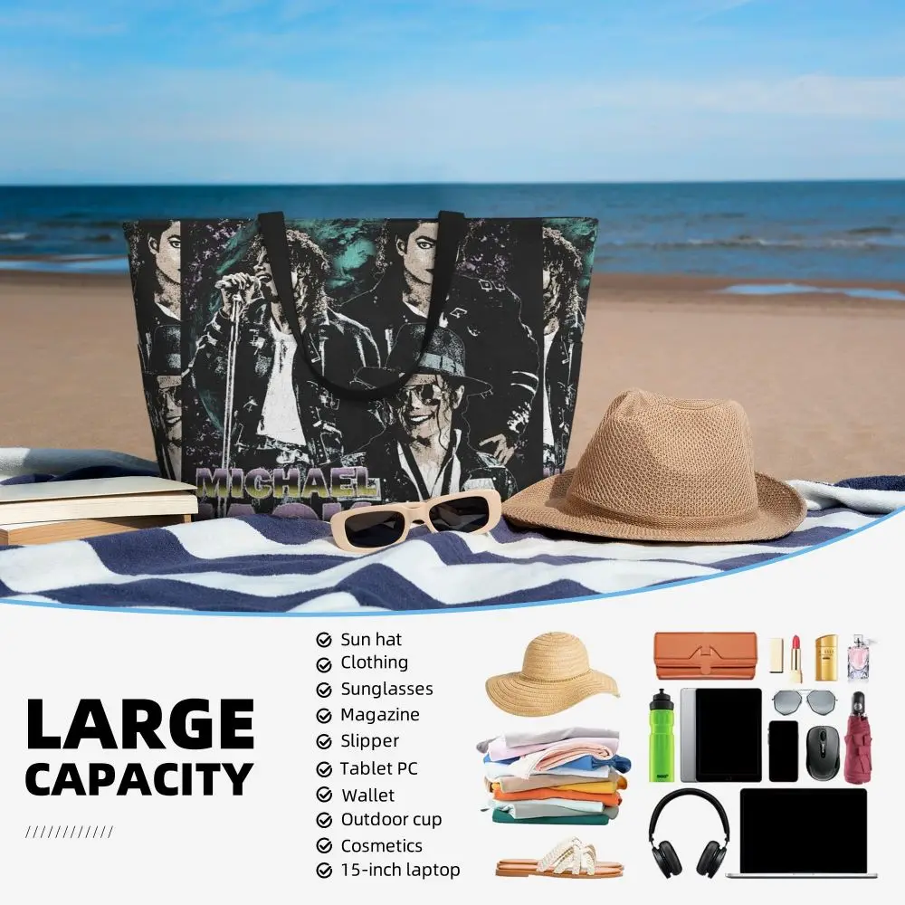 Michael Jackson Beach Tote Bag Sport Gym Yoga Duffle Large Tote Bag Women Travel Bag Fitness bag