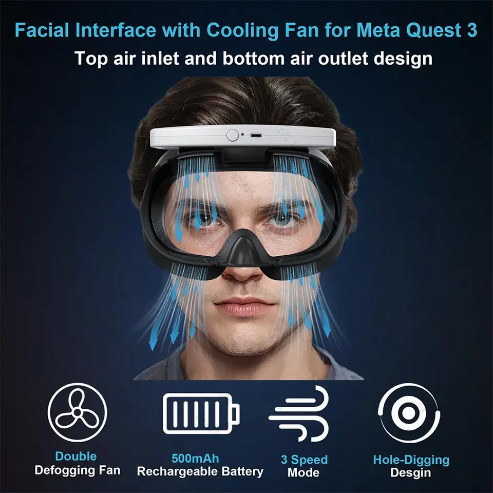 Accessories Lampelc Cooling Fan For Meta/Oculus Quest 2, VR