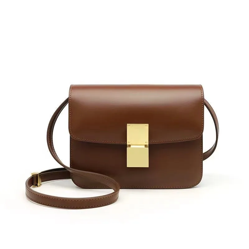 Genuine leather bag for women tofu bag small square bag  new  single shoulder hot selling versatile crossbody ladies handbag