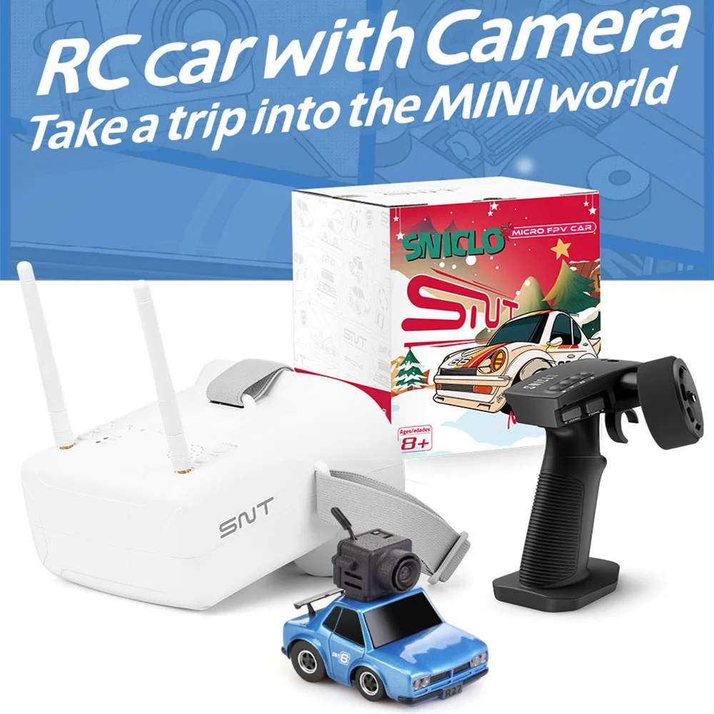 SNT 1:100 Q25-R27 FPV RC Car with Goggles Micro RC Desk Race Table