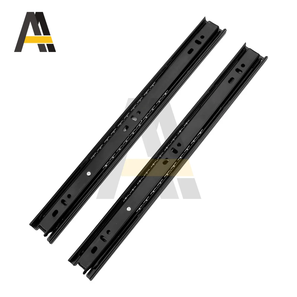 12/14/16 Inch Two Section Slides Drawer Track Rail Cold Rolling Steel Drawers Slide 2 Way Sliding Tracks Hardware Tools