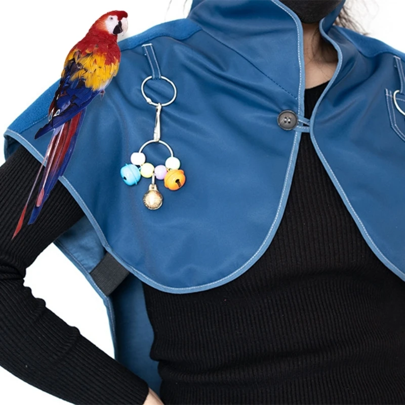 Parrot Anti-Scratch Shoulder Protector Cape Bird Poops Shawl Guard Small-Bell Toy for Small Medium Large Birds