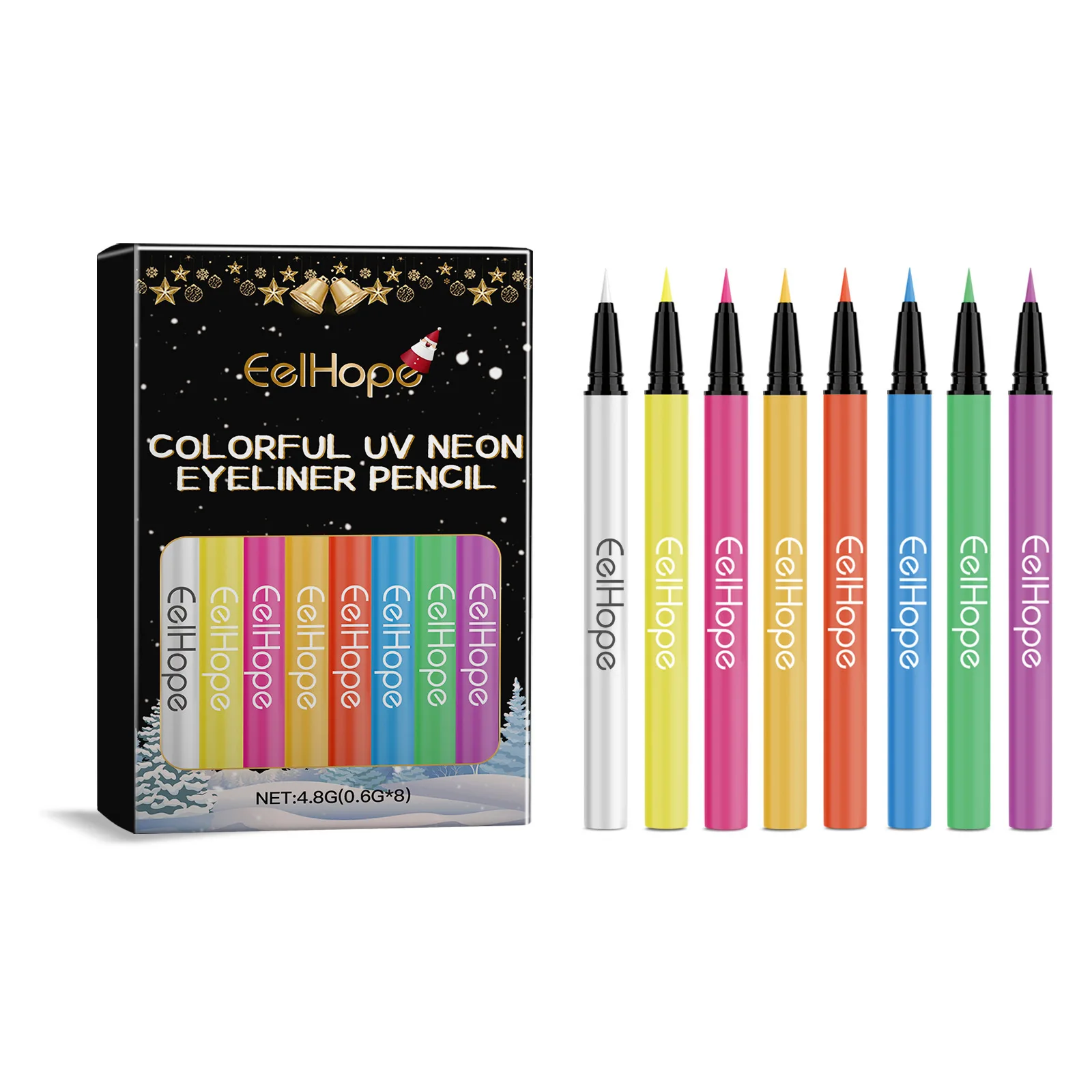 Halloween Neon UV Liquid Eyeliner 8-Color Face Waterproof Long-Lasting Matte Fluorescent Makeup Colorful Eyeliner Pen Cosmetics 2
