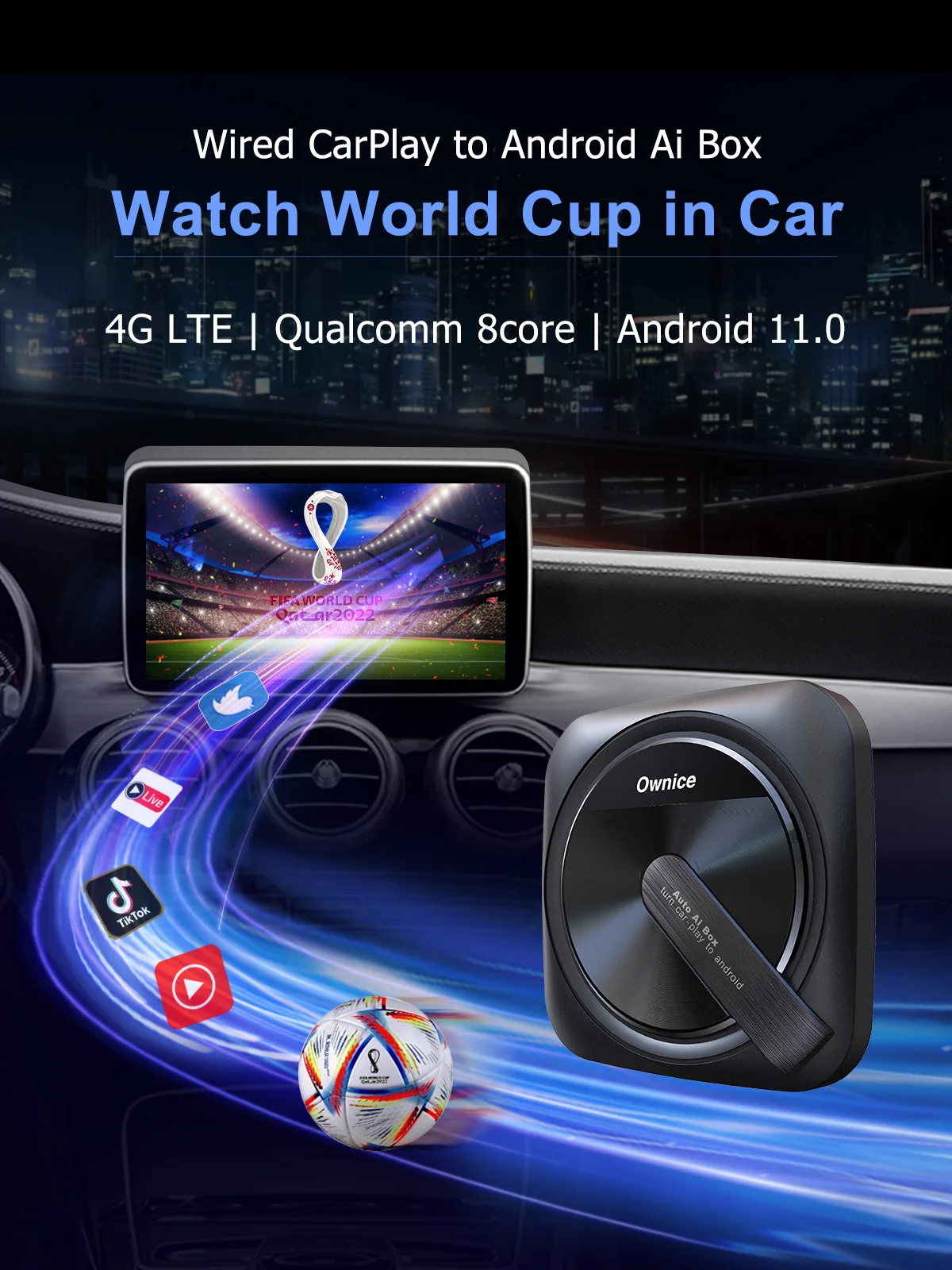Adaptateur Carplay sans fil pour Android Auto, lecteur de limitation de  voiture, compatible Bluetooth 5.0, prise en charge Apple Cars Dongle Box -  AliExpress
