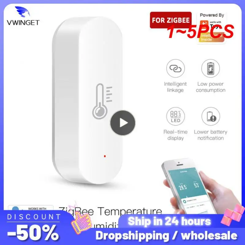 

1~5PCS Tuya Temperature Humidity Sensor Monitoring Reminder Temperature Humidity Via Smart Life Alexa Home