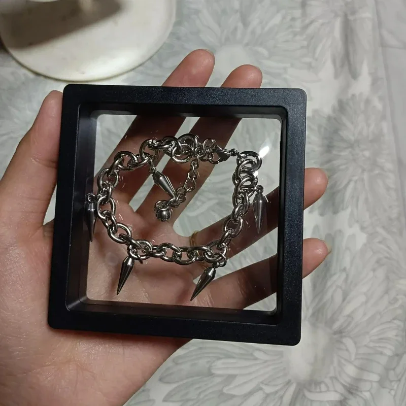 New Fashion Hip Hop Rivet Bracelet for Man Woman Titanium Steel Cone Pendant Bracelets Jewelry Punk Unisex Cool Accessories