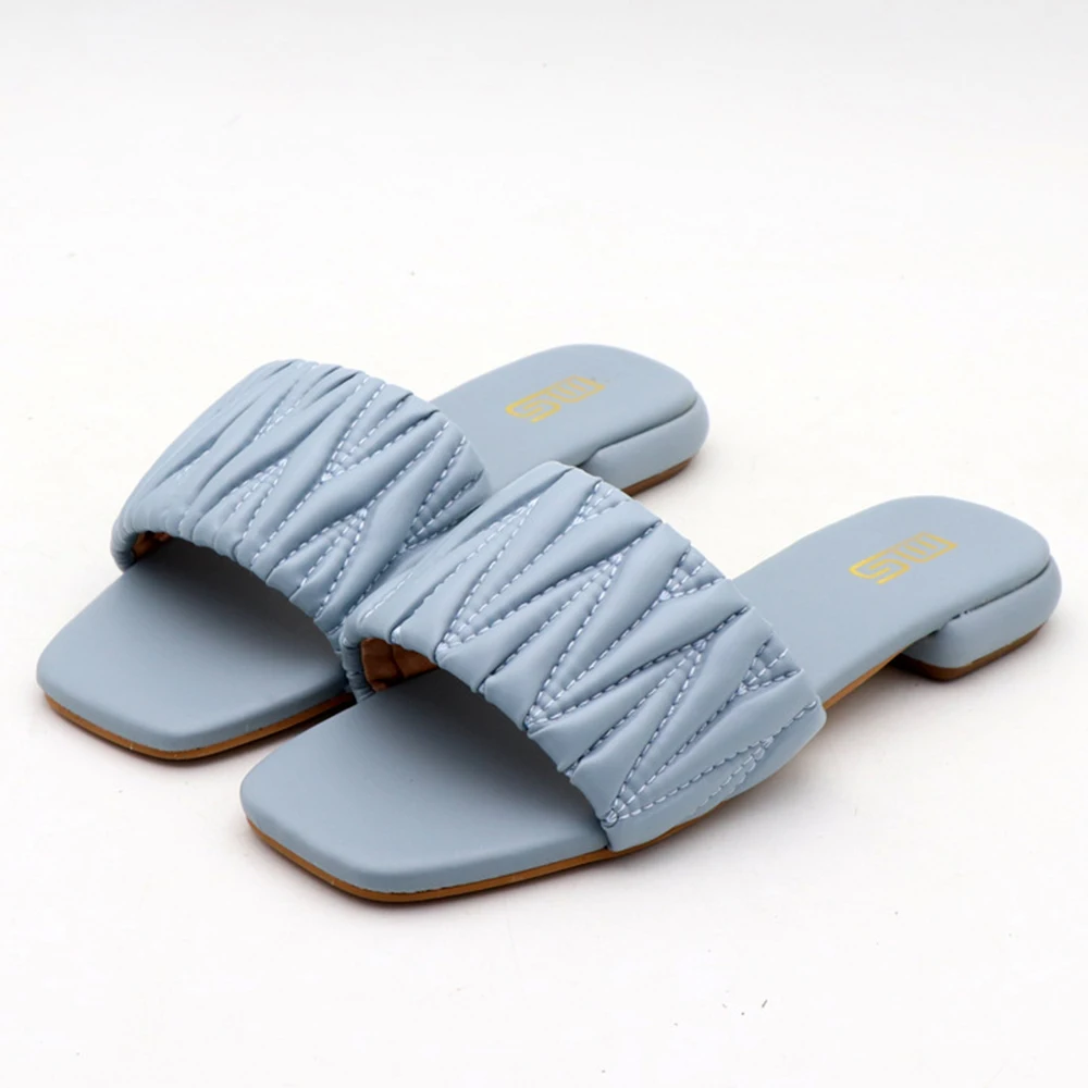 

New Summer Luxury Women Comfort Flat Beach Flip Flops Casual Shoes Woman Outdoor Slippers fashion Crease Women's Sandals a262