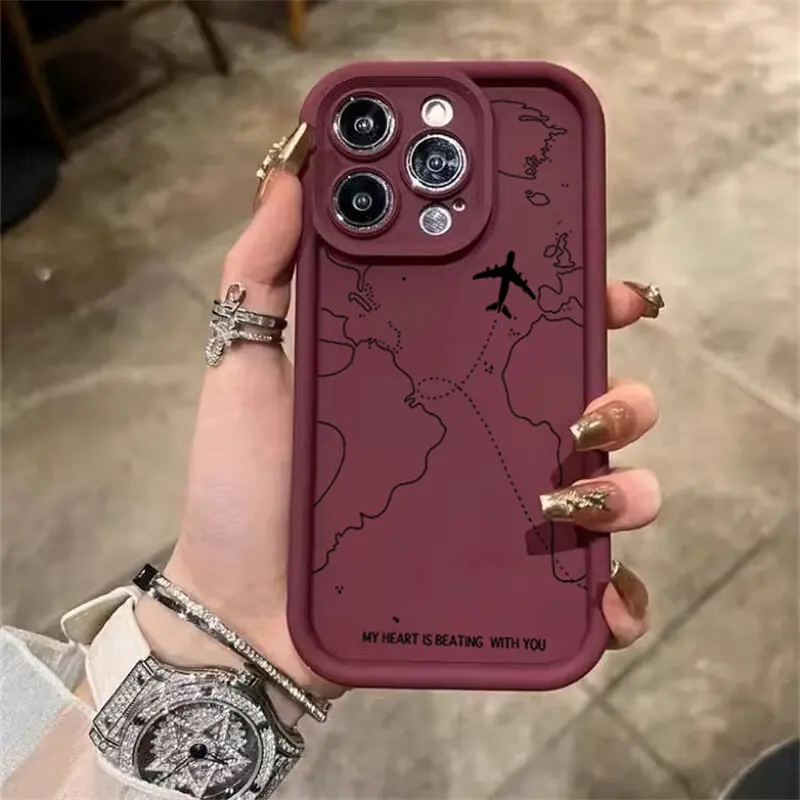 Travel-Inspired Airplane Route Phone Case