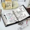2 binders A7 notebook detachable loose-leaf dark brown notepad portable faux leather schedule planner，whith 80 pages 3