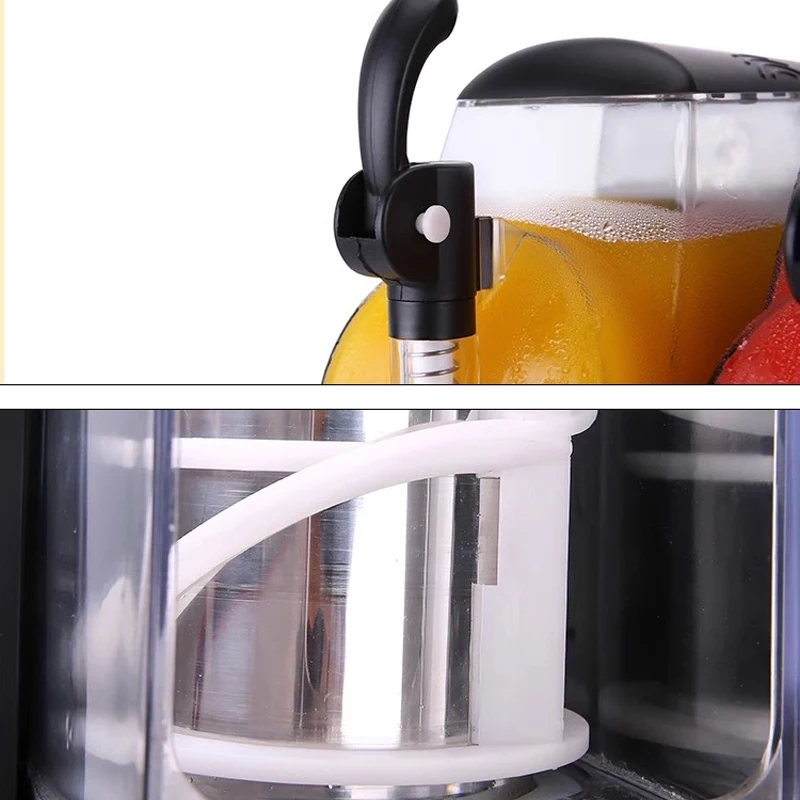 Double Tank 4L Commercial Slush Maker Cold Drink Slushie Machine Frozen Ice Slushy Snow Slusher Melting Granita Chiller Machine